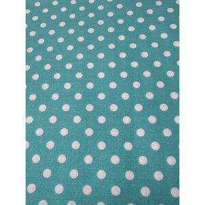 Turquoise & White Polka Dot Fabric Cotton 9" x 36" for Sewing & Crafts